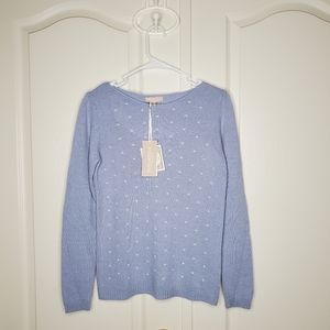 Baby Blue Polka Dot Wool & Cashmere Sweater